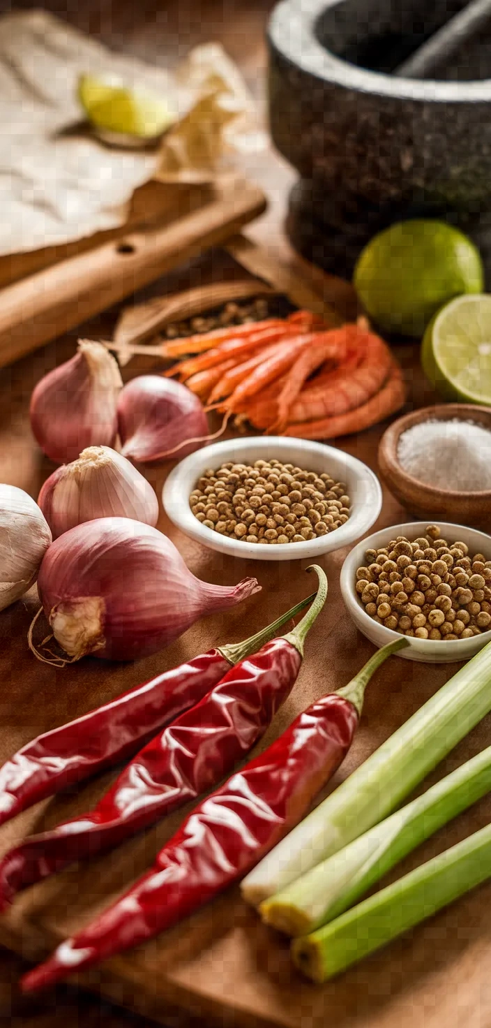 Ingredients photo for Authentic Homemade Thai Red Curry Paste Recipe