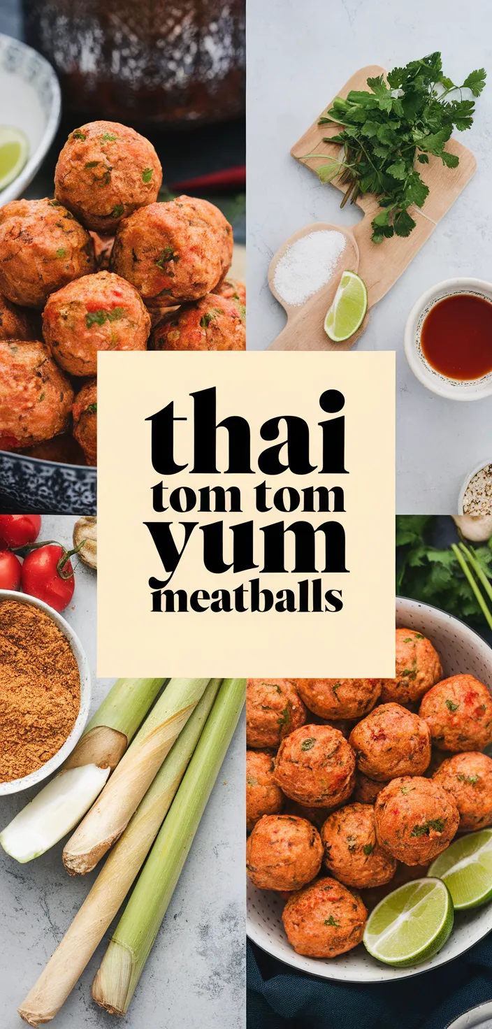 A photo of Thai Tom Yum Meatballs Recipe