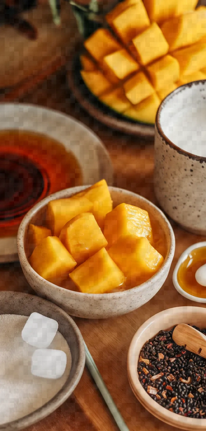 Ingredients photo for Mango Boba Tea Recipe