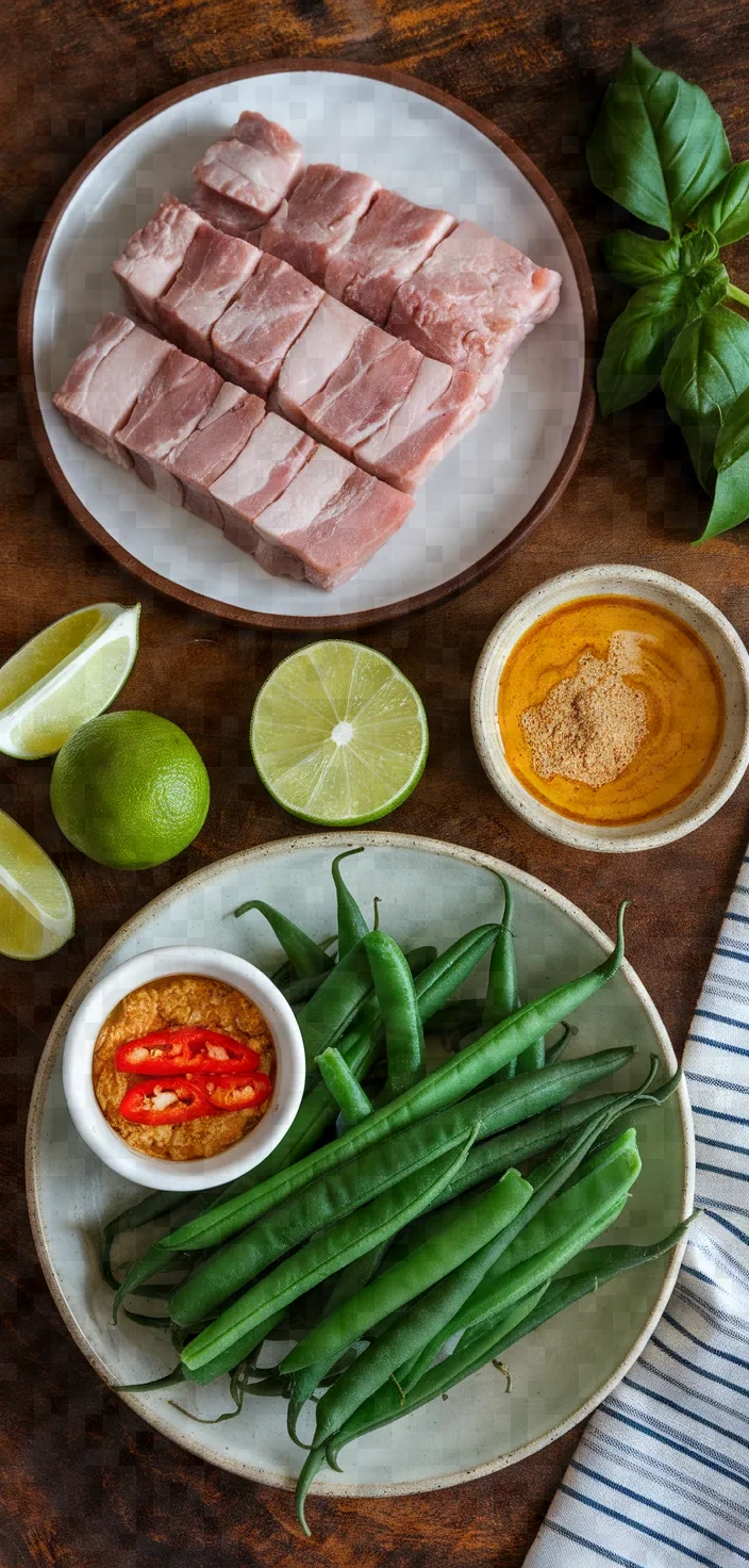 Ingredients photo for Pad Prik King Recipe With Pork Belly