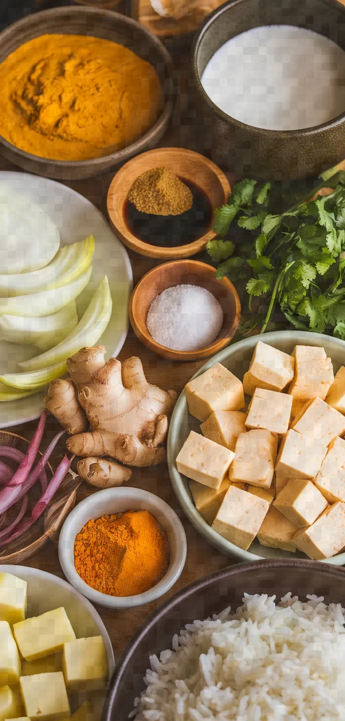 Ingredients photo for Thai Vegetarian Yellow Curry Recipe