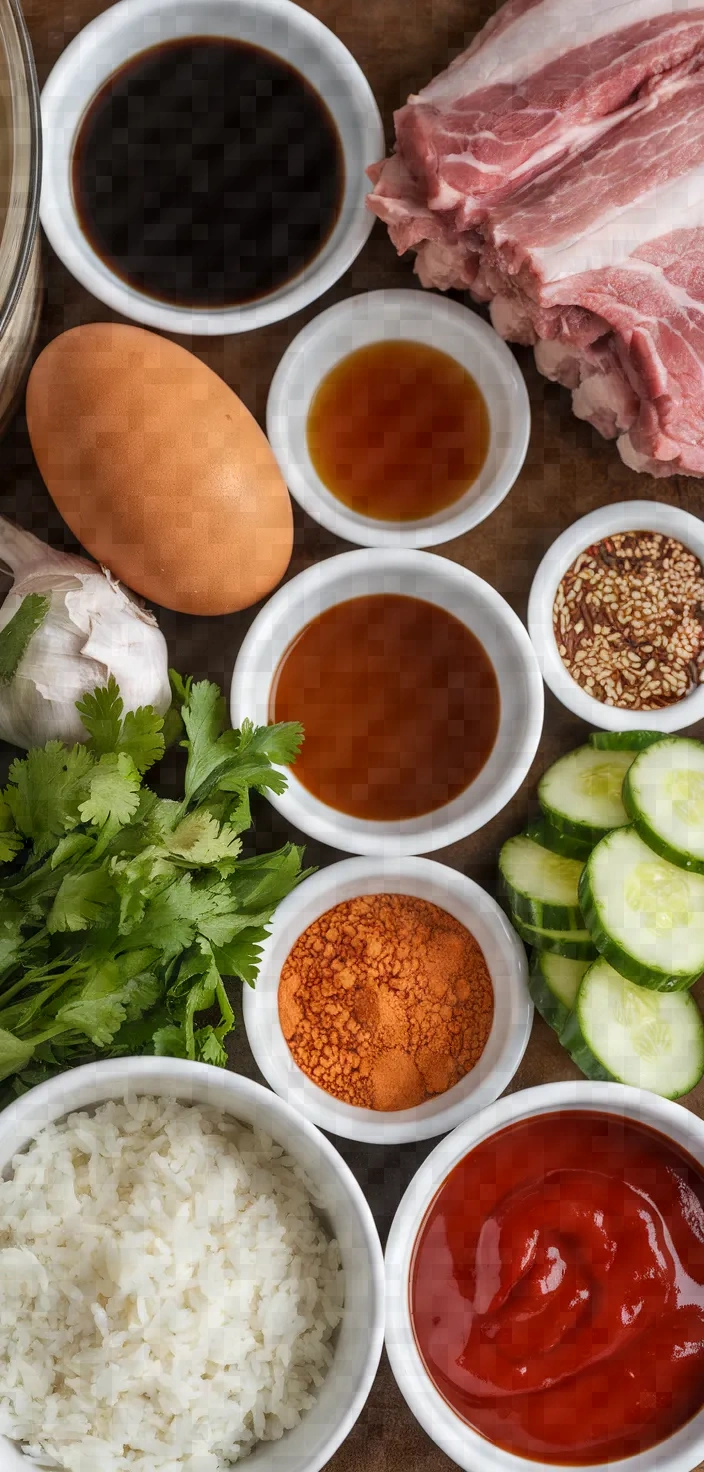 Ingredients photo for Kao Moo Dang Recipe