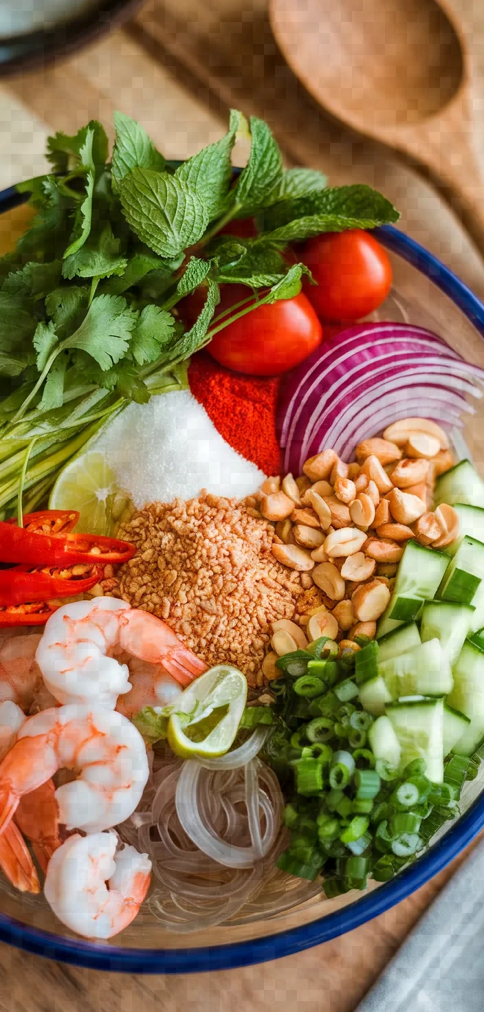 Ingredients photo for Thai Glass Noodle Salad With Shrimp Recipe