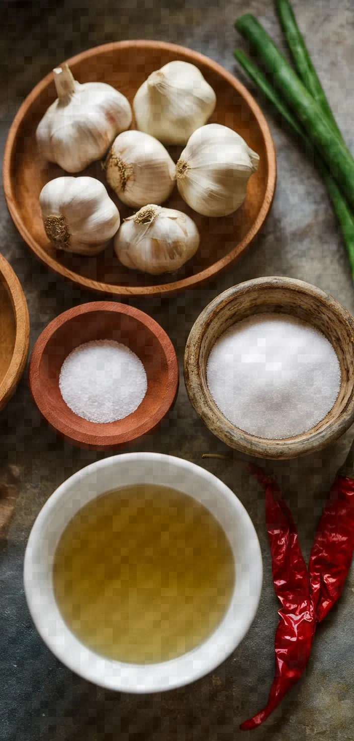 Ingredients photo for Thai Pickled Garlic Recipe