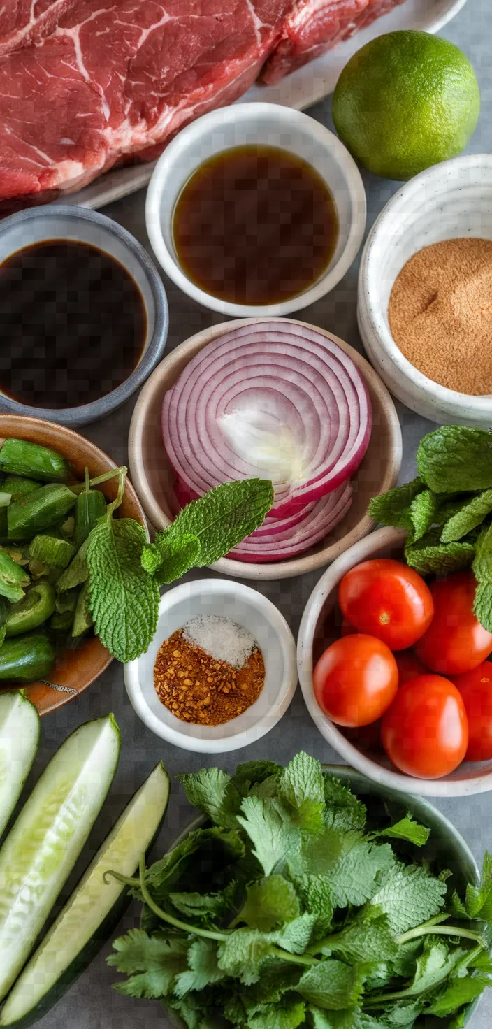 Ingredients photo for Spicy Beef Salad Recipe