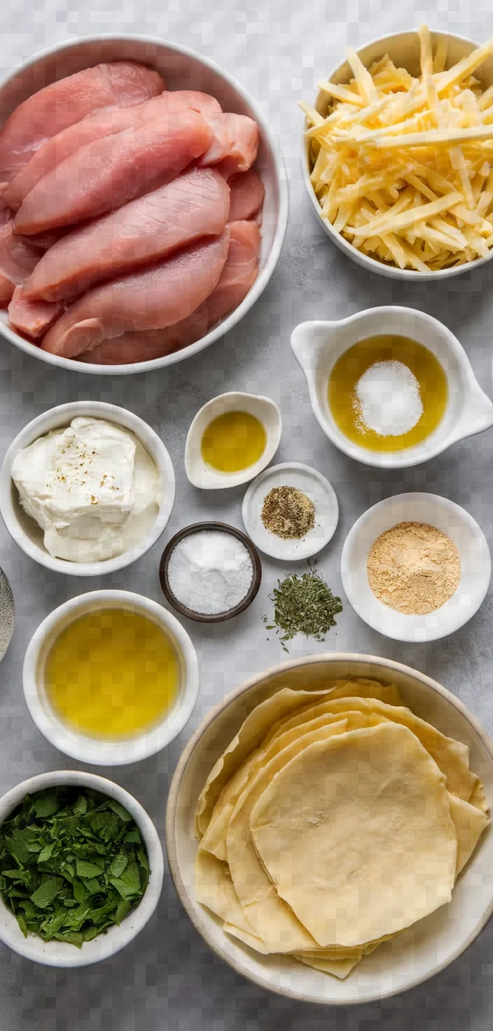 Ingredients photo for Chicken Cheese Purses Recipe