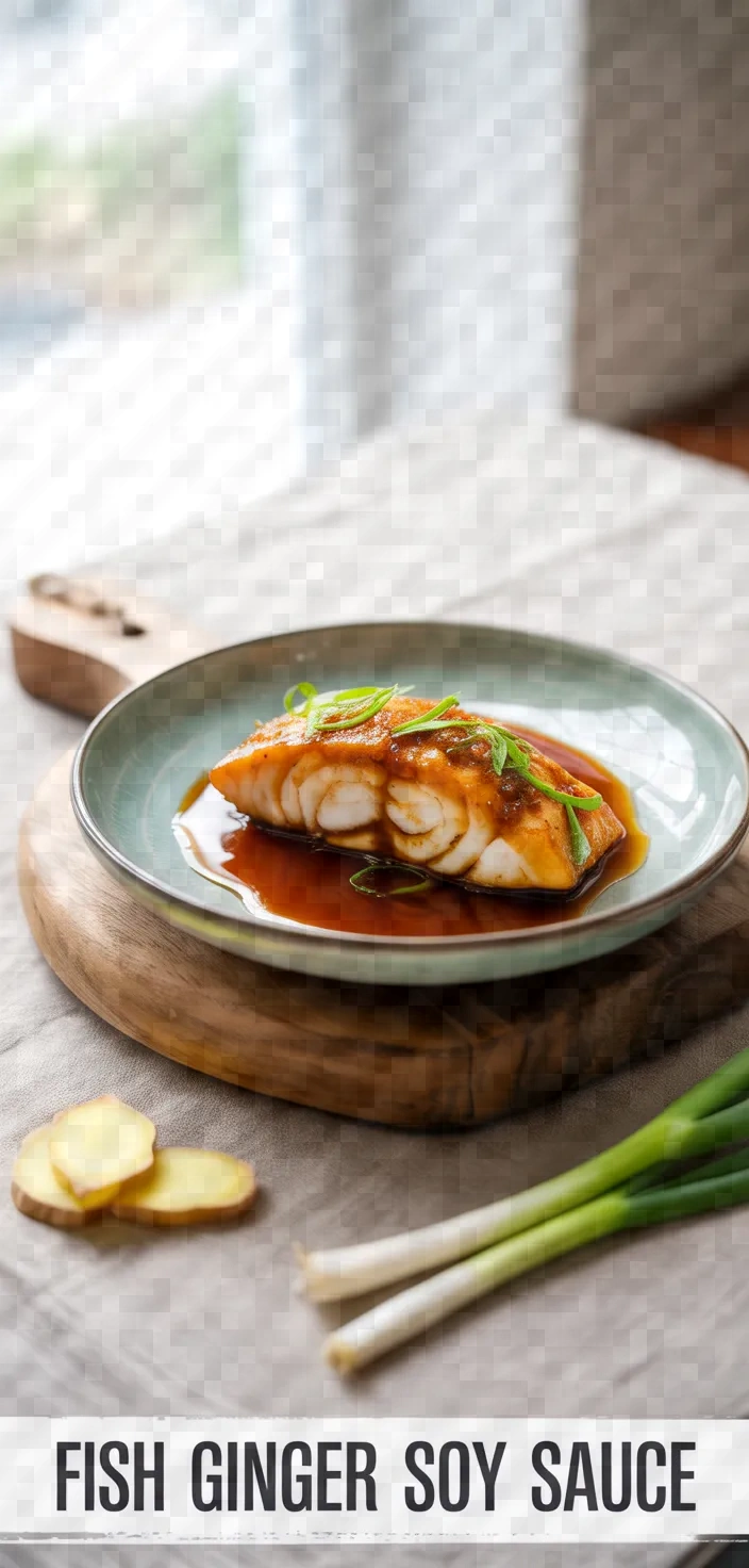A photo of Fish With Ginger Soy Sauce Recipe