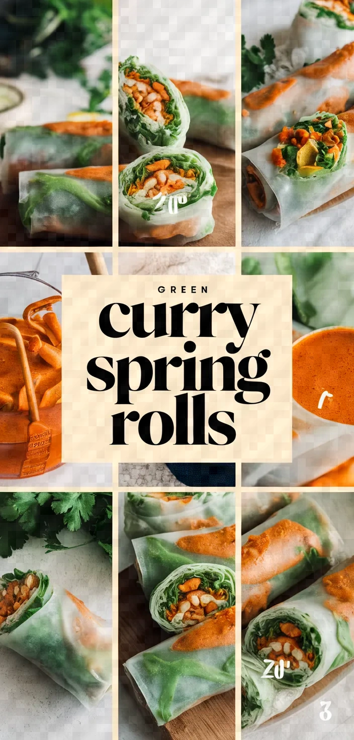 A photo of Green Curry Spring Rolls Recipe
