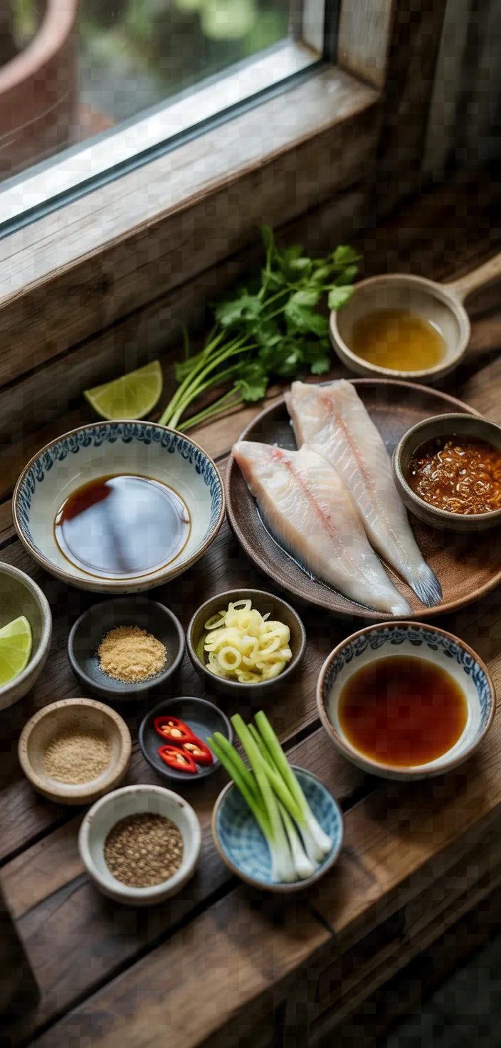 Ingredients photo for Fish With Ginger Soy Sauce Recipe