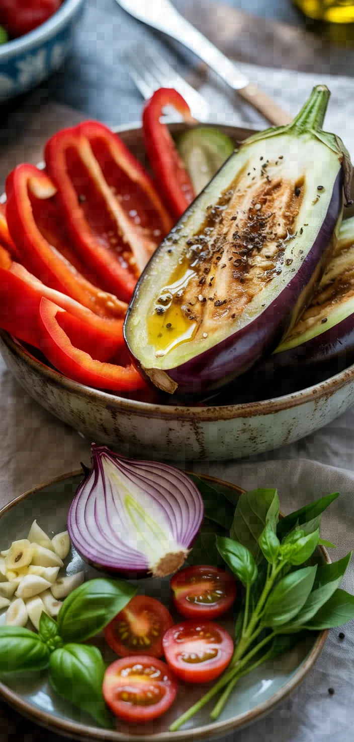 Ingredients photo for Grilled Eggplant Salad Recipe