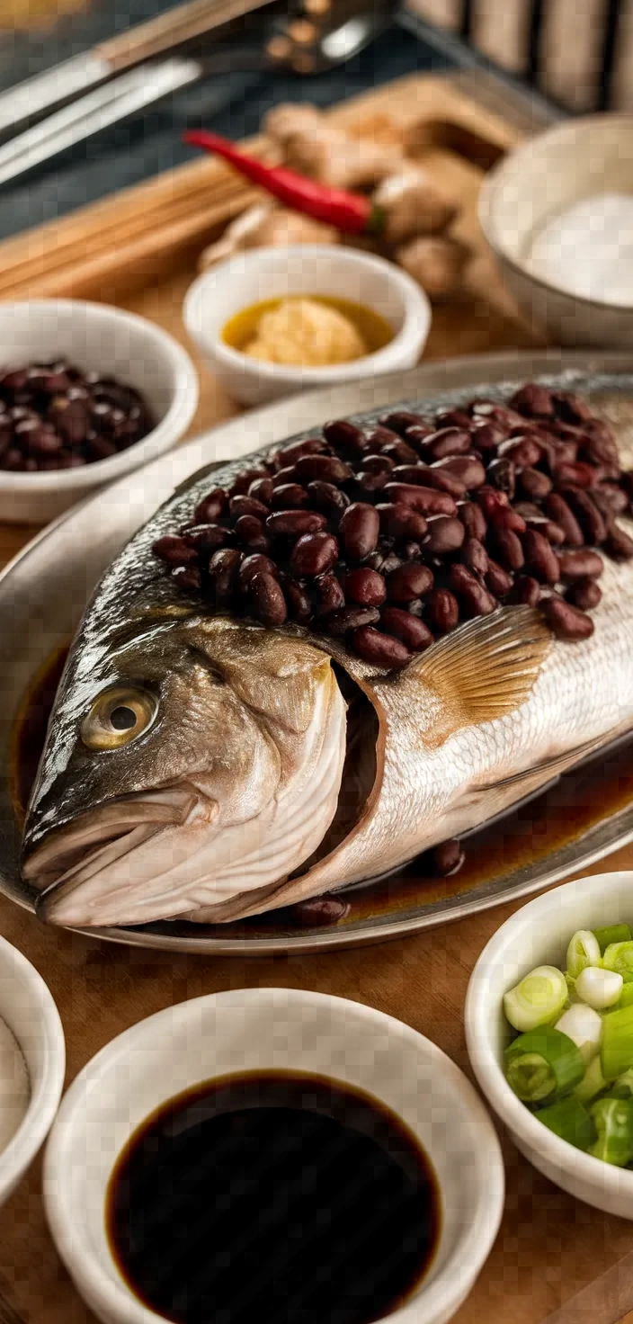 Ingredients photo for Steamed Fish Black Bean Sauce Recipe