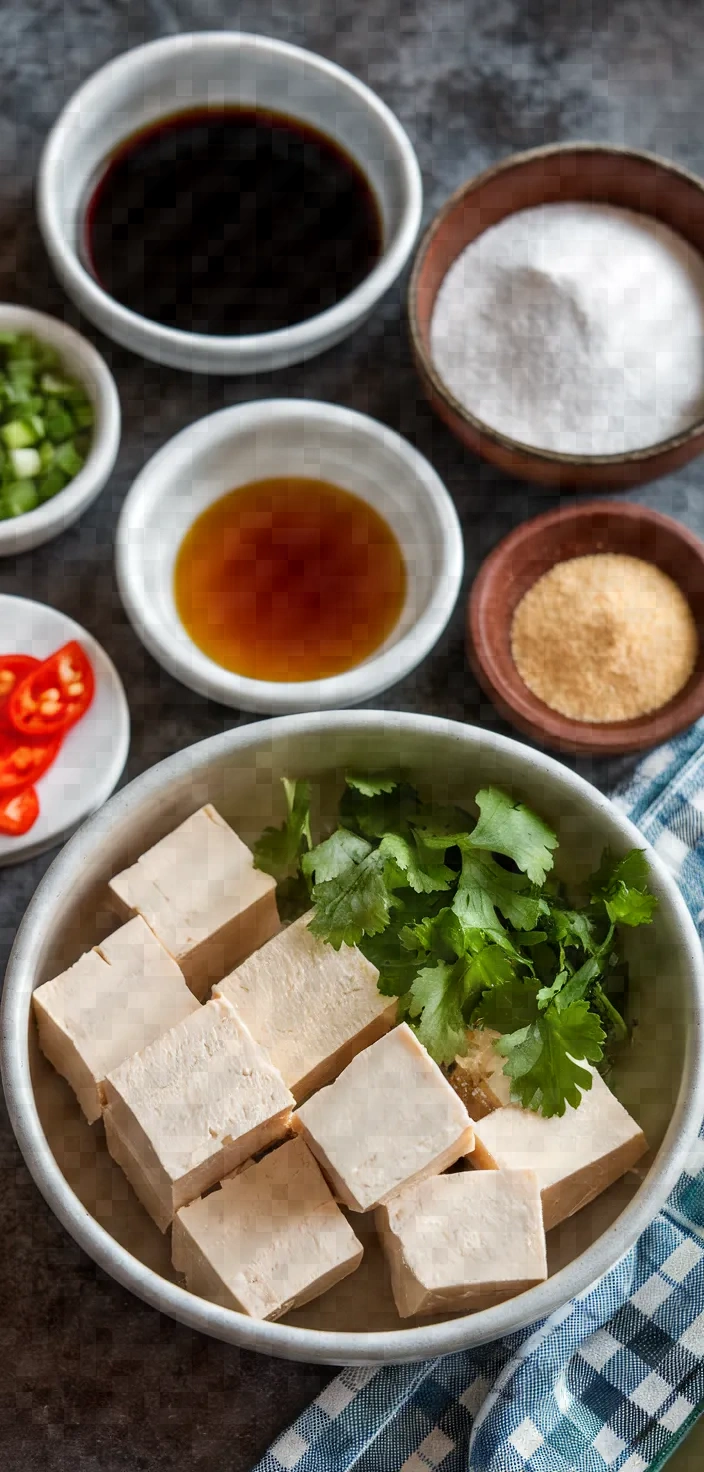 Ingredients photo for Steamed Tofu Deluxe Recipe