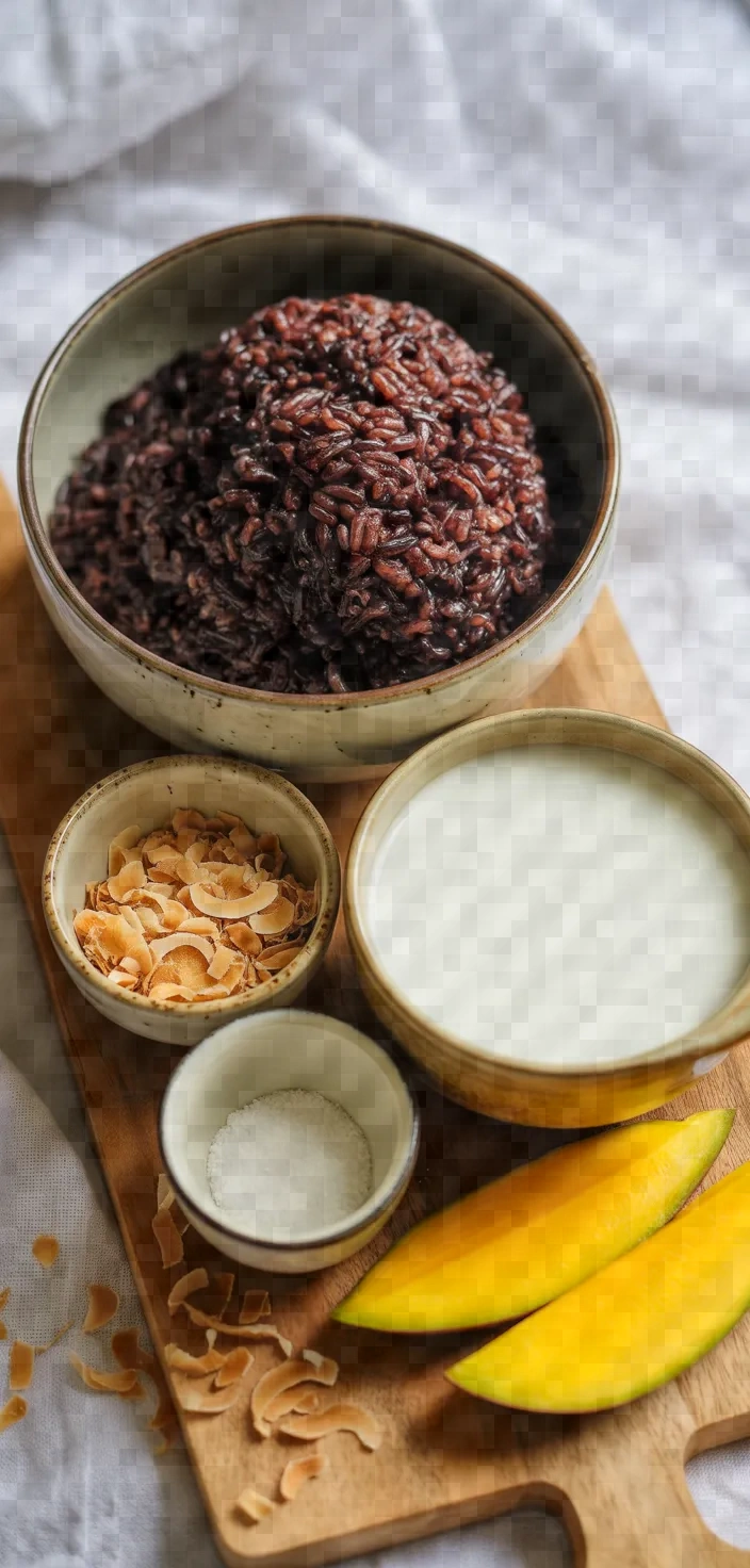 Ingredients photo for Black Sticky Rice Pudding Recipe